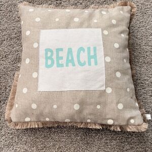 Beige Polka Dot Beach Pillow